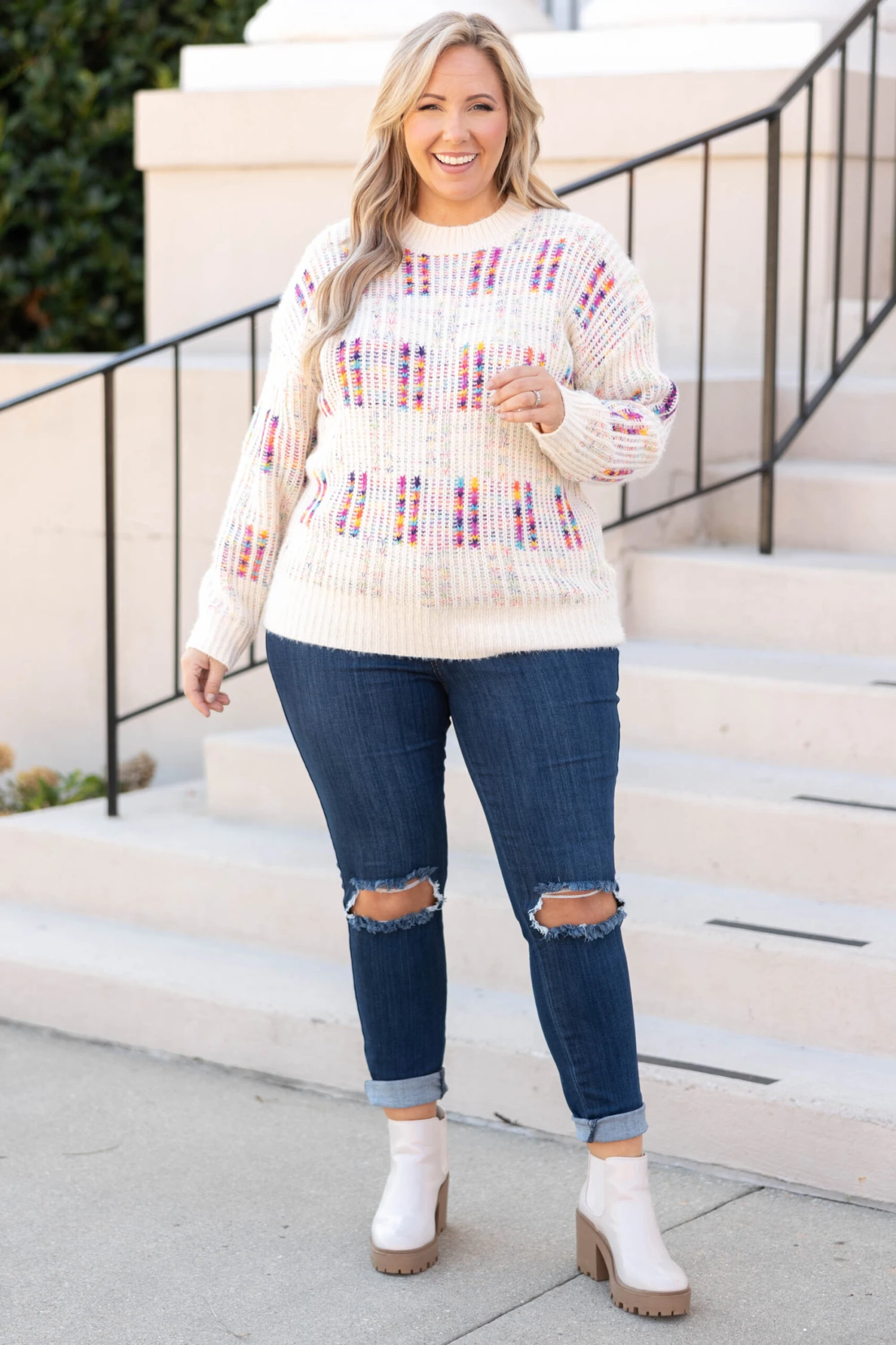 Running Down To The Riptide Sweater, Oatmeal 4 Running Down To The Riptide Sweater, Oatmeal - Image 2