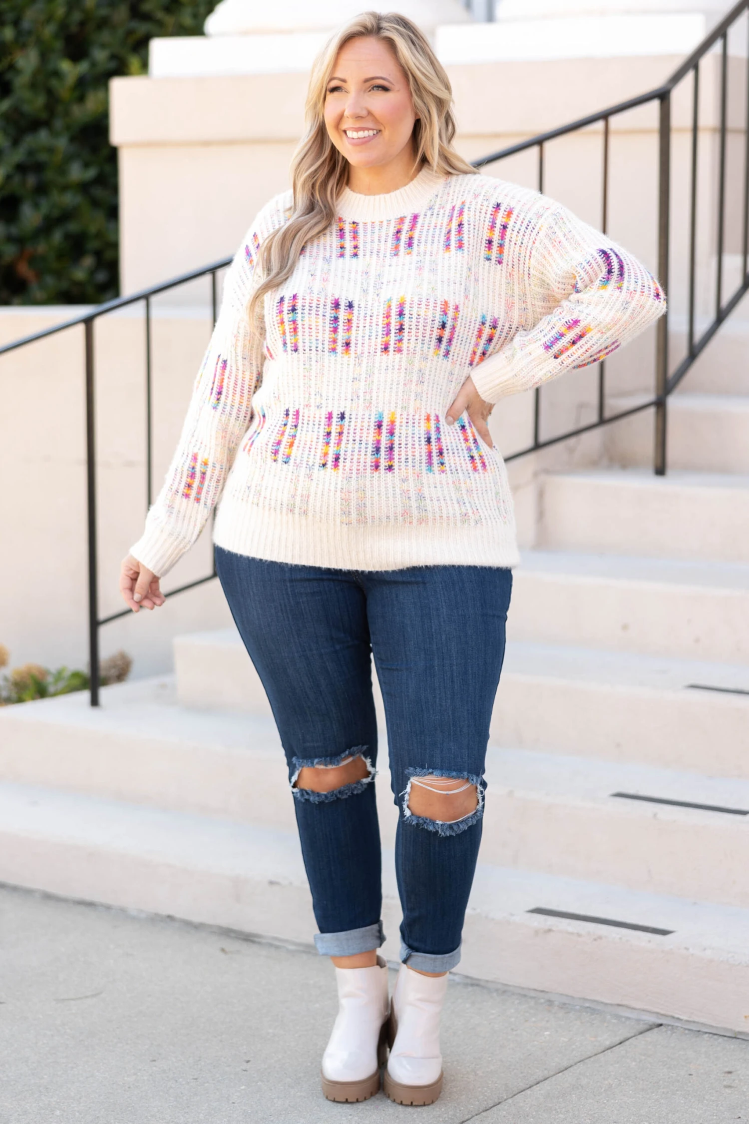 Running Down To The Riptide Sweater, Oatmeal 5 Running Down To The Riptide Sweater, Oatmeal - Image 3