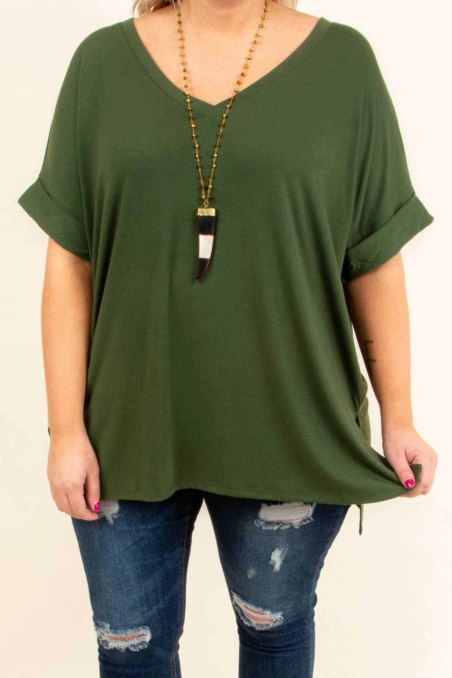 Comfy Travels Top, Army Green 5 Comfy Travels Top, Army Green - Image 3