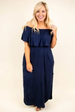 By The Boardwalk Maxi Dress, Navy -Chic Soul Store SOL 6300