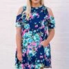 Happy Dreamer Dress, Navy -Chic Soul Store SOL 6952