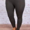 Luxe Leggings, Long Charcoal -Chic Soul Store SOL 8013 Edit