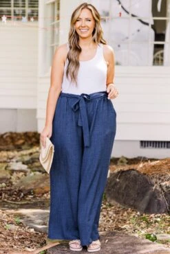 Sandy Shoreline Pants, Navy Blue -Chic Soul Store SandyShorelinePants NavyBlue 6