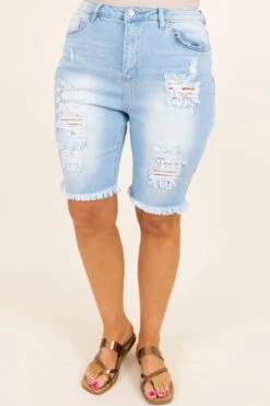 Saturday Sun Shorts, Light Wash 8 Saturday Sun Shorts, Light Wash -Chic Soul Store SaturdaySunShorts LightWash 2