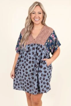 Saving My Love Dress, Denim Combo