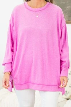 Say Hello Sweater, Bright Mauve -Chic Soul Store SayHelloSweater BrightMauve 3
