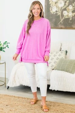 Say Hello Sweater, Bright Mauve -Chic Soul Store SayHelloSweater BrightMauve 4