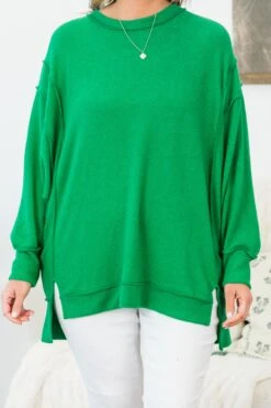 Say Hello Sweater, Kelly Green -Chic Soul Store SayHelloSweater KellyGreen 2
