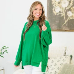 Say Hello Sweater, Kelly Green -Chic Soul Store SayHelloSweater KellyGreen 6