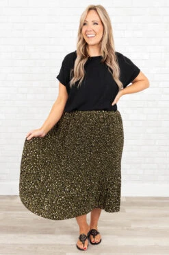 Scenic Sights Skirt, Green -Chic Soul Store ScenicSightsSkirt Green 0170