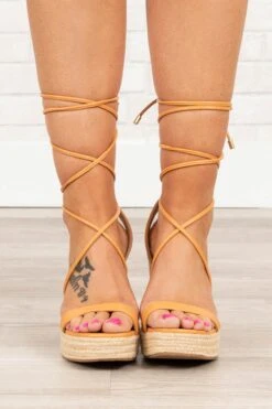 Seashells Seashells Wedges, Orange -Chic Soul Store SeashellsSeashellsWedges Orange 3