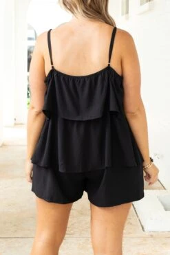 Seaside Strolls Romper, Black -Chic Soul Store SeasideStrollsRomper Black 1