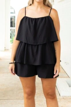 Seaside Strolls Romper, Black -Chic Soul Store SeasideStrollsRomper Black 2