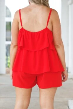 Seaside Strolls Romper, Tomato Red 12 Seaside Strolls Romper, Tomato Red -Chic Soul Store SeasideStrollsRomper TomatoRed 1
