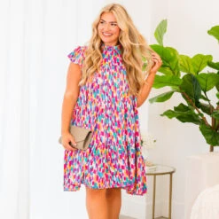 Season To Bloom Dress, Fuchsia