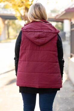 Seasons Change Vest, Burgundy -Chic Soul Store SeasonsChangeVest Burgundy 0945