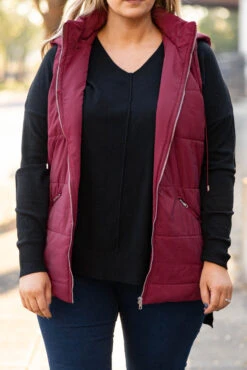 Seasons Change Vest, Burgundy -Chic Soul Store SeasonsChangeVest Burgundy