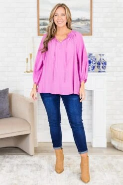 Secret Garden Blouse, Lavender -Chic Soul Store SecretGardenBlouse Lavender 4