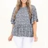 See The Flowers Top, Navy Floral -Chic Soul Store SeeTheFlowersTop NavyFloral 5