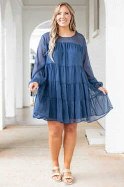 Seems Like Forever Dress, Navy -Chic Soul Store SeemsLikeForeverDress Navy 9370