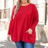 Send Your Approval Tunic, Red -Chic Soul Store SendYourApprovalTunic Red 3