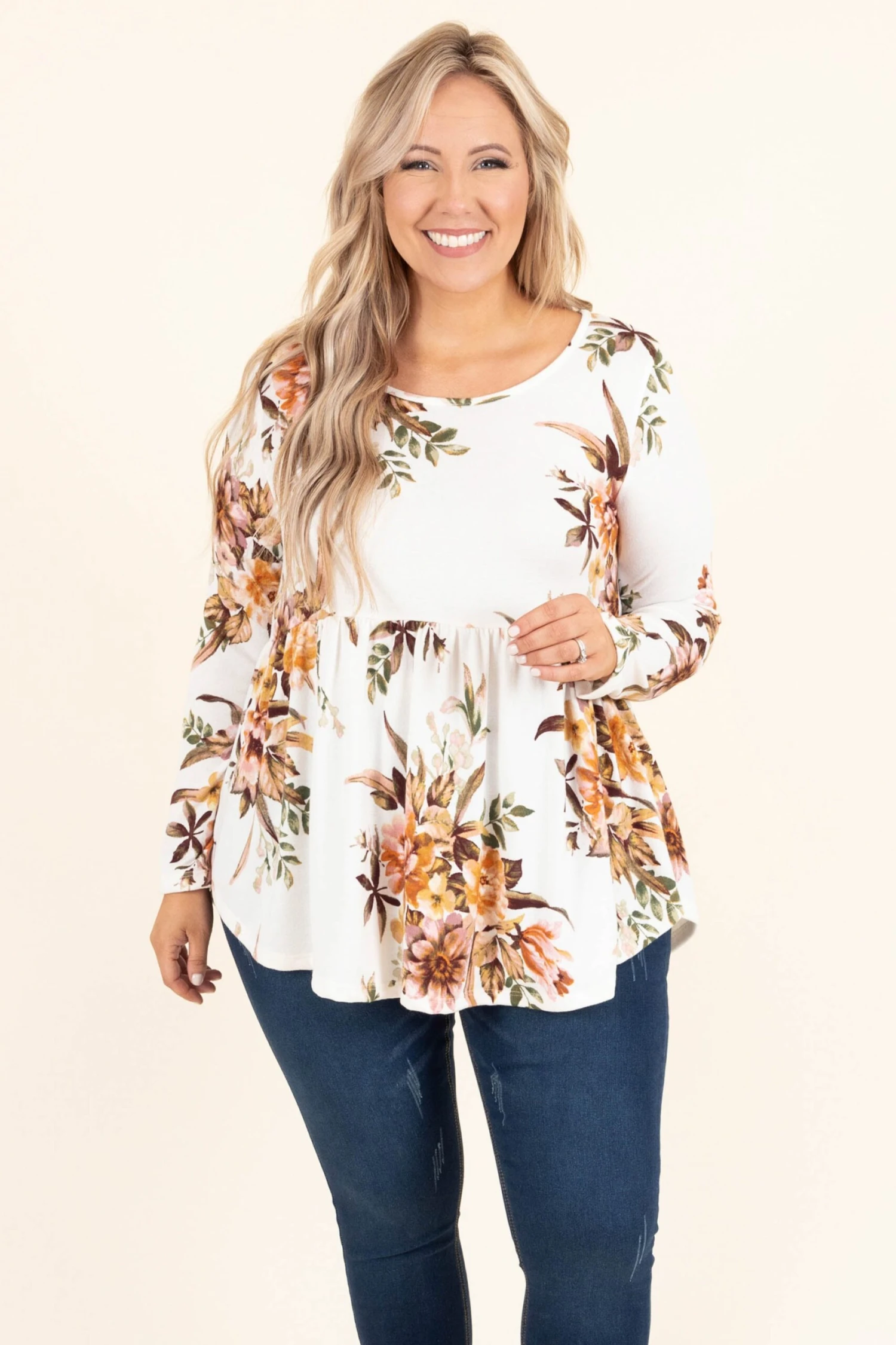 Sending Flowers Top, Ivory 3 Sending Flowers Top, Ivory