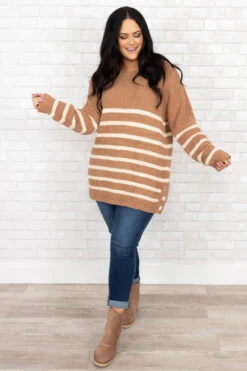 Series Of Notes Sweater, Camel 10 Series Of Notes Sweater, Camel -Chic Soul Store SeriesOfNotesSweater Camel 0047