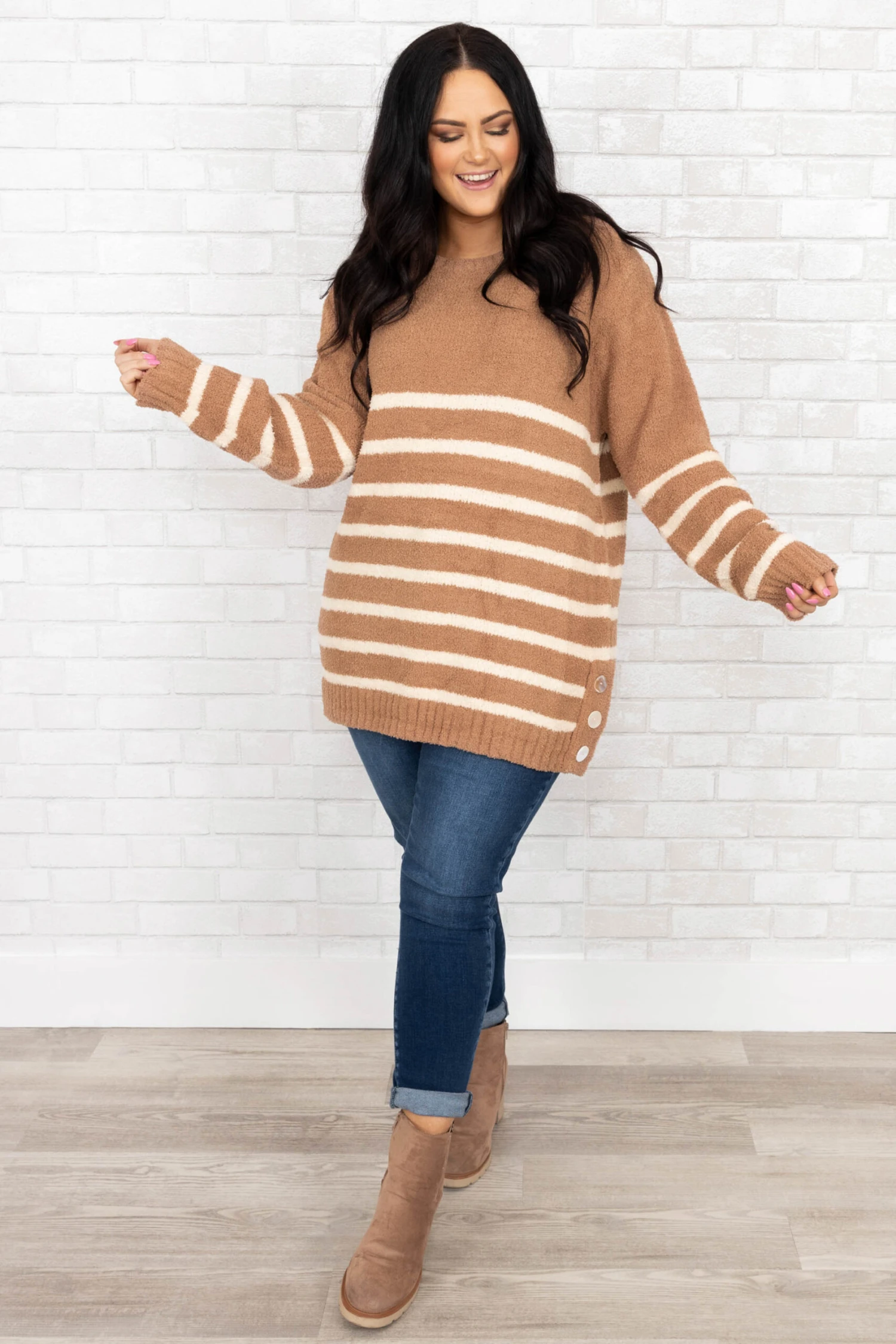 Series Of Notes Sweater, Camel 5 Series Of Notes Sweater, Camel - Image 3