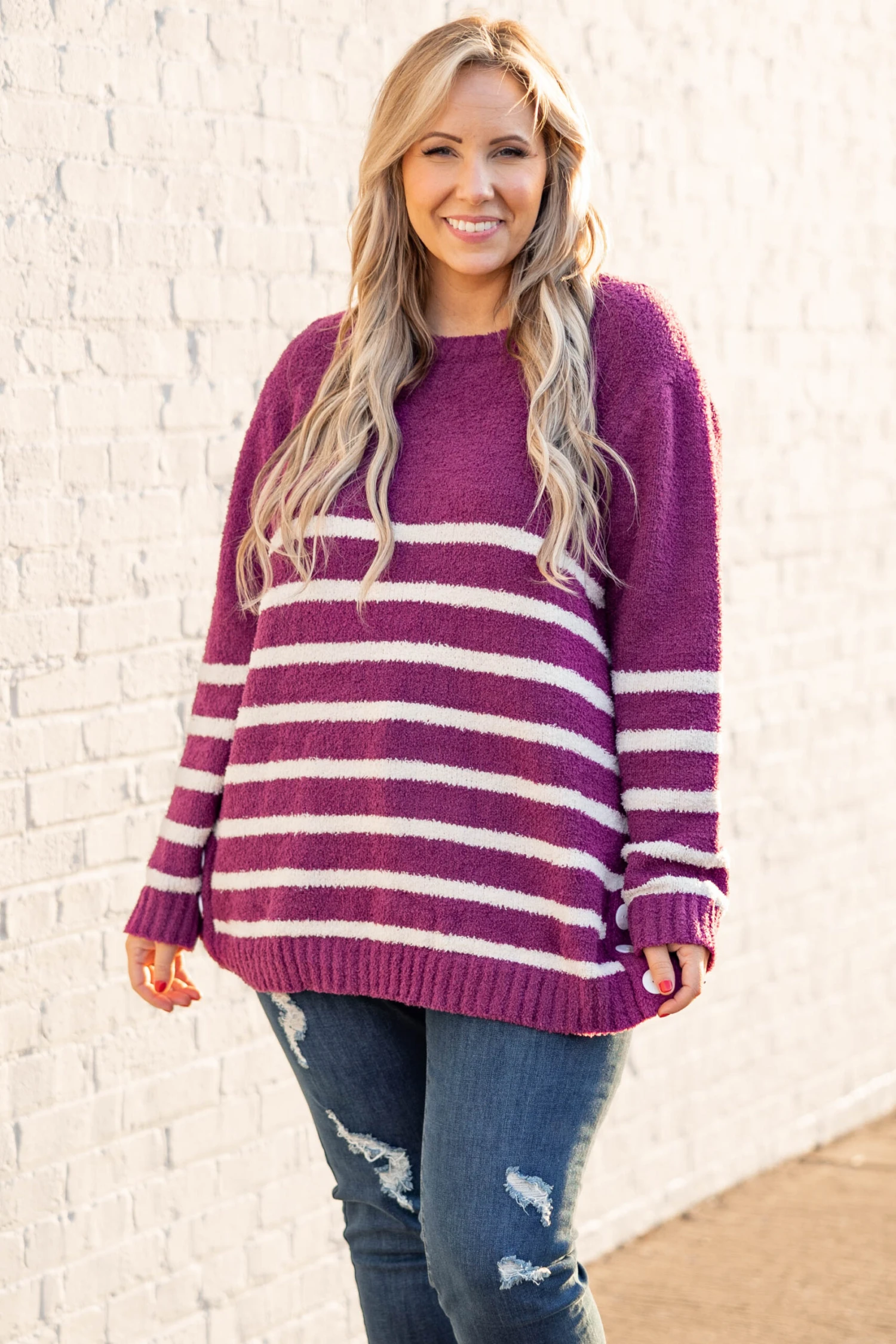 Series Of Notes Sweater, Plum 3 Series Of Notes Sweater, Plum