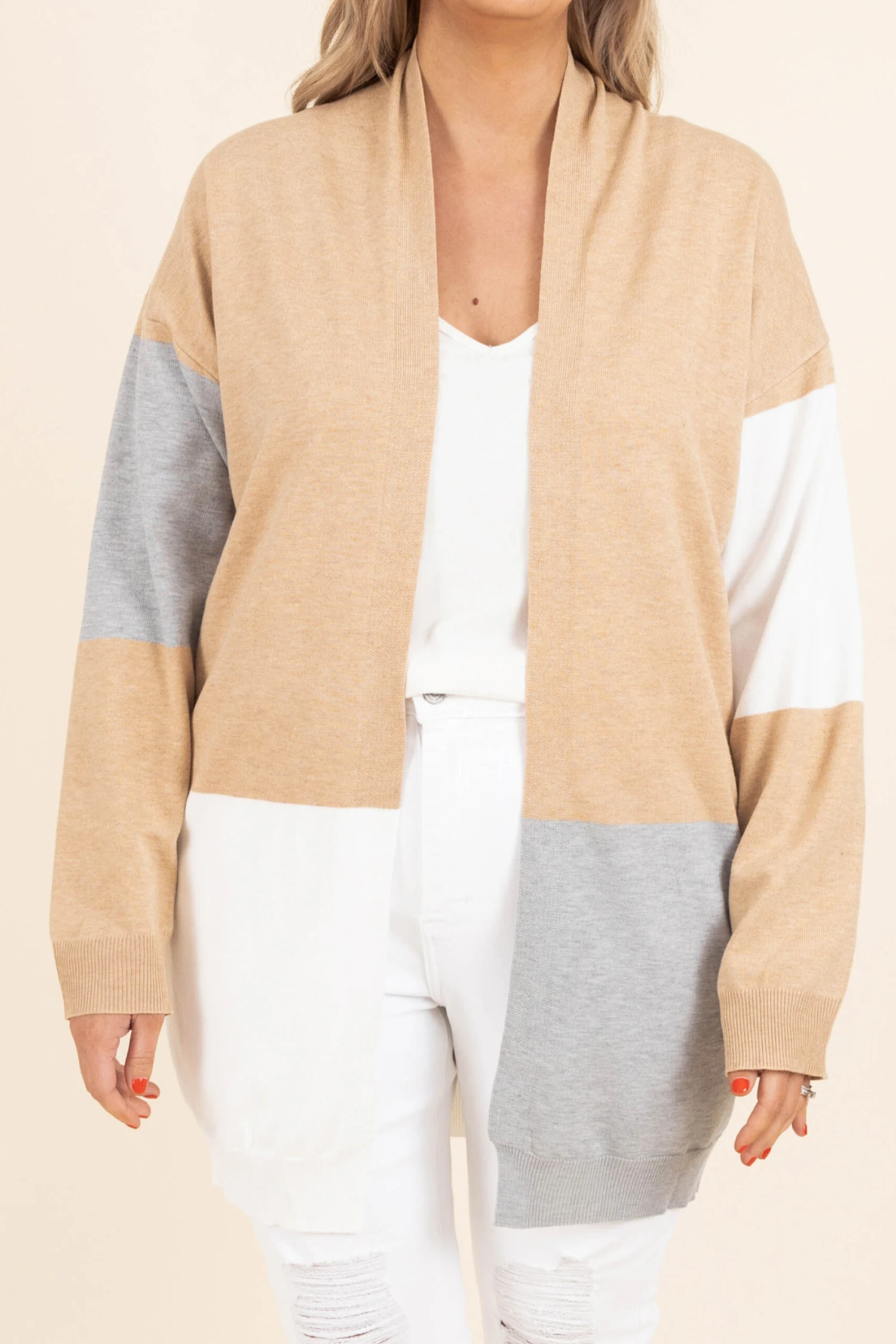 Setting Standards Cardigan, Oatmeal 6 Setting Standards Cardigan, Oatmeal - Image 4