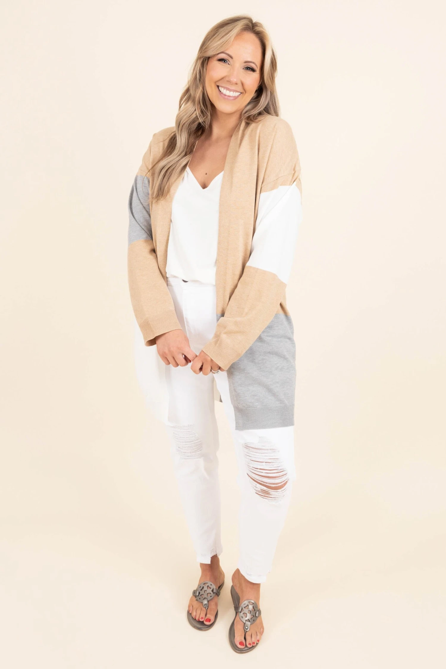 Setting Standards Cardigan, Oatmeal 5 Setting Standards Cardigan, Oatmeal - Image 3