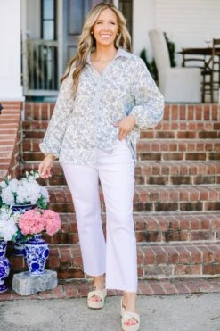 Garden Time Top, Blue Floral 11 Garden Time Top, Blue Floral -Chic Soul Store SettingTheSceneTop Periwinkle 10 e12ef10c 5b0c 4de1 ba13 21d0a7b00583