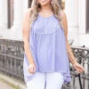 She Got Away Tank, Lavender -Chic Soul Store SheGotAwayTank Lavender Ivory 9607