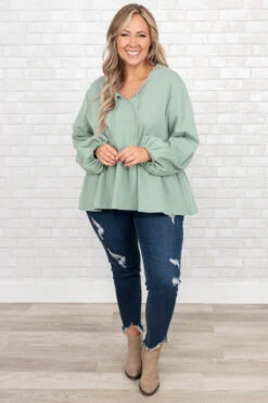 She Loves Me Top, Green -Chic Soul Store SheLovesMeTop Green 9815