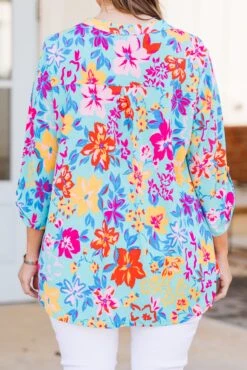 She's Like A Rainbow Top, Blue Multi -Chic Soul Store She sLikeARainbowTop BlueMulti 2