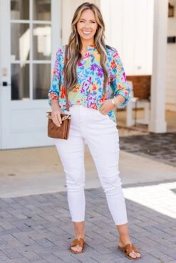 She's Like A Rainbow Top, Blue Multi -Chic Soul Store She sLikeARainbowTop BlueMulti 6