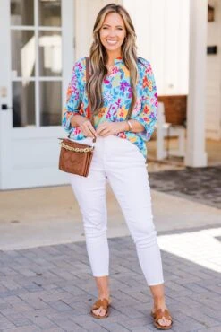 She's Like A Rainbow Top, Blue Multi -Chic Soul Store She sLikeARainbowTop BlueMulti 7