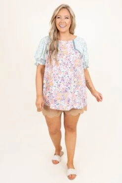 Everything And More Shorts, Taupe 9 Everything And More Shorts, Taupe -Chic Soul Store She sTheOneTop Aqua 0008