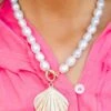 Shell Seekers Necklace, Pearl -Chic Soul Store ShellSeekersNecklace Pearl 3