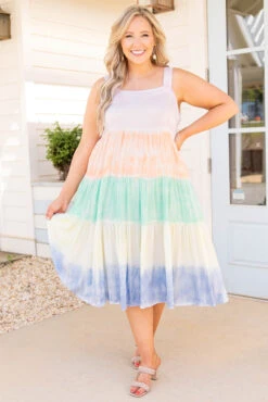 Sherbert Dreams Dress, Pastel Combo 9 Sherbert Dreams Dress, Pastel Combo -Chic Soul Store SherbertDreamsDress PastelCombo 0696