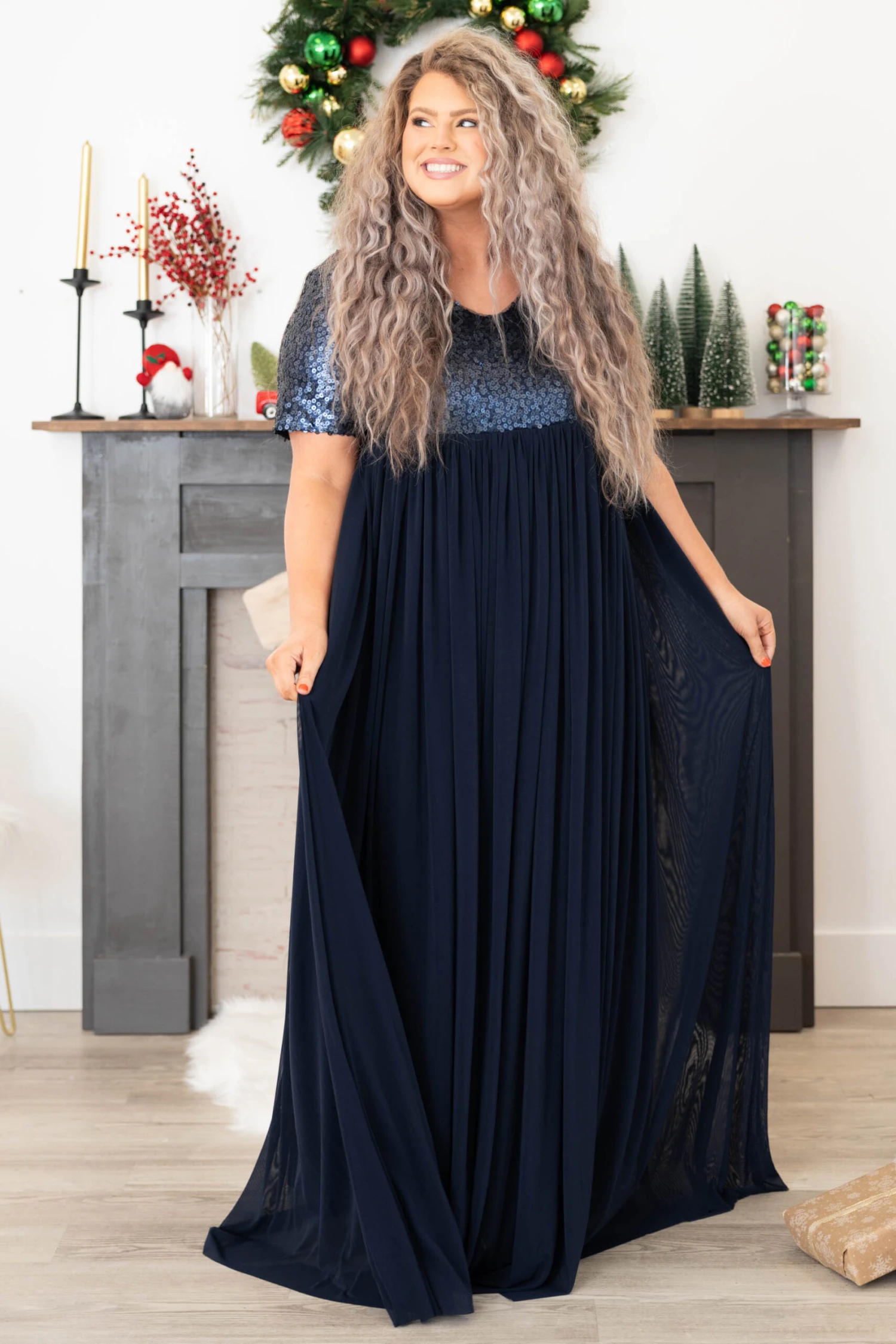 Shining Like A Diamond Dress, Navy 4 Shining Like A Diamond Dress, Navy - Image 2