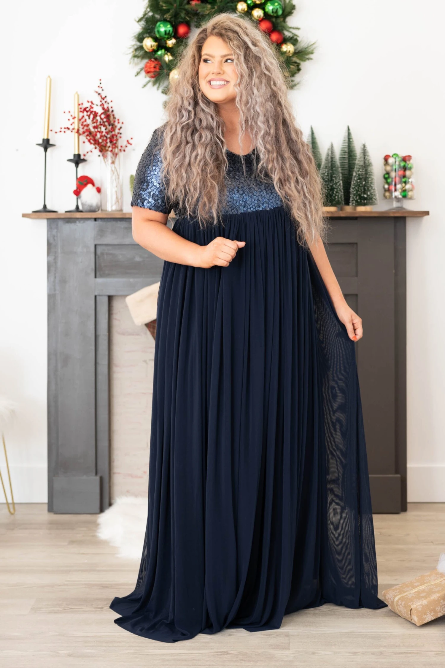 Shining Like A Diamond Dress, Navy 5 Shining Like A Diamond Dress, Navy - Image 3