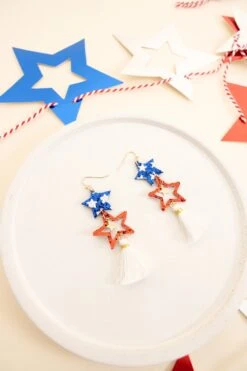 Shooting Stars Earrings, Blue -Chic Soul Store ShootingStarsEarrings Blue