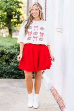 Show Some Spirit Skort, Red 15 Show Some Spirit Skort, Red -Chic Soul Store ShowSomeSpiritSkort Red 2