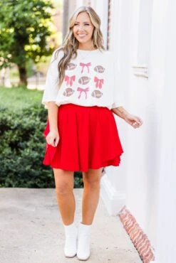 Show Some Spirit Skort, Red 13 Show Some Spirit Skort, Red -Chic Soul Store ShowSomeSpiritSkort Red 3