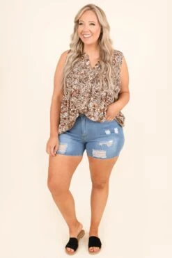 Showing Off Shorts, Denim -Chic Soul Store ShowingOffShorts Denim 3