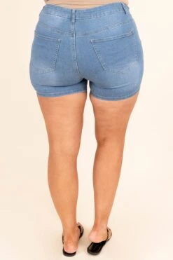 Showing Off Shorts, Denim -Chic Soul Store ShowingOffShorts Denim 9768