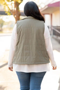 Shut Them Down Vest, Light Olive -Chic Soul Store ShutThemDownVest LightOlive 0879