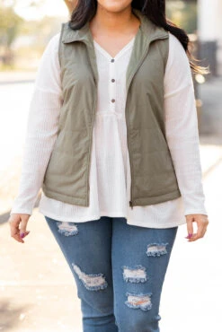 Shut Them Down Vest, Light Olive -Chic Soul Store ShutThemDownVest LightOlive 0880