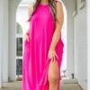 Simple Truths Midi Dress, Fuchsia -Chic Soul Store SimpleTruthsMidiDress Fuchsia 3